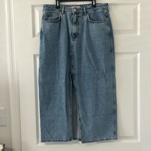 Mango denim maxi skirt